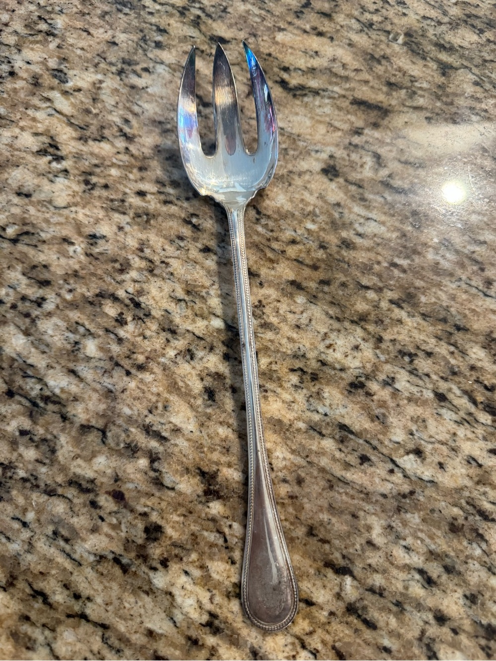 Christofle Antique Or Vintage Silver Serving Fork Spoon